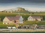 Kleine Alpfahrt, 1992 by Dölf Mettler, oil on board, sold Jun 2022