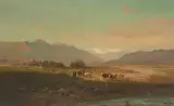 Piana del Vedeggio by Ambrogio Preda, oil on canvas, sold Jun 2022