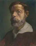 Selbstportrait by Johann Robert Schürch, oil on paper, offered Jun 2022