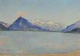 Thunersee mit Niesen, 1924 by Louis Dürr, oil on canvas, sold Jun 2022