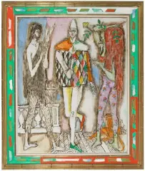 Figur der Mitte", 1981 by Alois Carigiet, oil on canvas, sold Jun 2022
