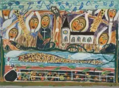 Kreuzigung by Walter Arnold Steffen, oil on canvas, offered Jun 2022