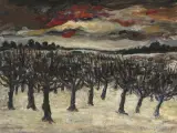 Winterlandschaft mit Bäumen, 1967 by Leopold Haefliger, oil on board, offered Jun 2022