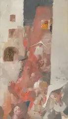 Karnevalsmorgen, 1972 by Otto Bachmann, oil on board, sold Jun 2022
