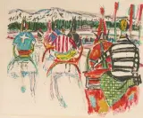 Am Rennplatz by Alois Carigiet, 1958, color lithograph, sold Jun 2022