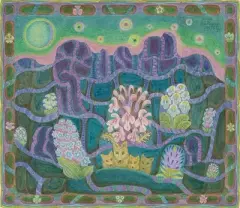 Füchse in der Nacht by Willi Hartung, 1975, watercolor, sold Jun 2022