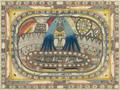 Riesen=Stadt, Aschen=Hall, auf den nördlichen Balearen, im Königreich Spanien by Adolf Wölfli, 1917, oil, sold Jun 2022