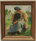 Bäuerin aus dem Val d'Anniviers by Hodel, Ernst Ii., oil on canvas, offered Jun 2022