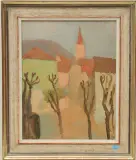 Liestal, die Kirche by Otto Plattner, oil on board, offered Jun 2022
