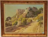 Landschaft in Südfrankreich mit weissen Felsen und Ginster by Etienne Robert, oil on canvas, offered Jun 2022