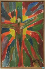 Christus am Kreuz, 1971 by Walter Arnold Steffen, oil on canvas, offered Jun 2022