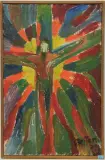 Christus am Kreuz, 1971 by Walter Arnold Steffen, oil on canvas, offered Jun 2022