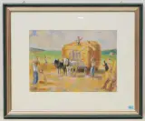 Heuernte by Eduard Boss, 1936, pastel, offered Jun 2022