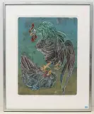 Hahn und Henne, grün by Hans Erni, 1984, color lithograph, sold Jun 2022