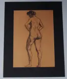 Weiblicher Rückenakt by Sigismund Righini, 1907, charcoal, offered Jun 2022