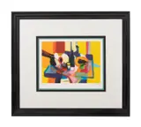 Still Life with Guitar by Marcel Mouly, lithograph, sold Oct 2023