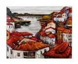 El Puerto Cudillero by Jesús Casaus, oil on canvas, sold Oct 2023
