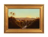 Waterfall by Ron Lee Van Sweringen, oil on board, sold Nov 2023