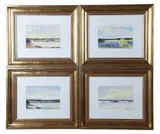 (4) watercolors depicting views of the St. George River in Maine by Susan Headley van Campen, watercolor on paper, sold Dec 2025
