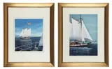 (2) Sailboat paintings by Thomas Newnam, watercolor on paper, sold Dec 2025
