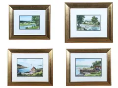 (4) New England Watercolors "Packing the Catch by Keith Hoffman, watercolor on paper, sold Dec 2025