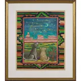 Study for Cleo and the Coyote by Diana Bryer, 1994, gouache and pastel on paper, sold Sep 2022