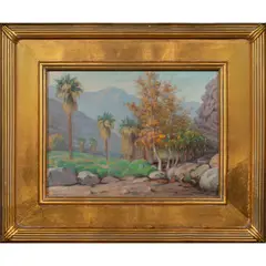 St. Andreas Canyon near Palm Springs by Carl Zimmerman, 1937, oil on board, sold Sep 2022