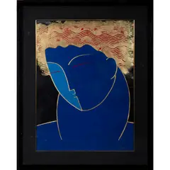 Blue Woman by Fred Stepanian, serigraph, sold Sep 2022