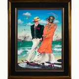 Couple on the Beach by Otto Aguiar, serigraph, sold Sep 2022