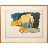 Untitled (Woman Sleeping) by Oswaldo Guayasamín, lithograph in colors, sold Sep 2022