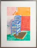Blue Chair by Gary Shaffer, 1984, monotype, sold Sep 2022
