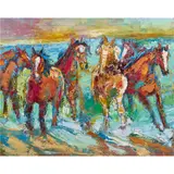 Horse Race by Cyndra Bradford, oil on canvas, sold Oct 2022