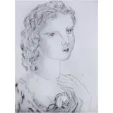 Jeune Fille avec une Rose," (1925) by Léonard-Tsuguharu Foujita, drypoint on wove paper, sold Oct 2022