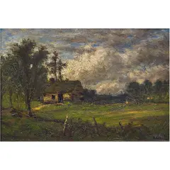 Untitled (Country Landscape) by Robert Lorraine Pyne, oil on board, sold Oct 2022