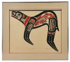 Seal & Salmon by Barry Herem, serigraph, sold Jul 2025
