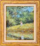 Woman by Pond by Frederick Hale McDuff, 1968, Oil on Canvas, sold Jul 2024