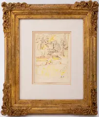 Le Jardin" [The Garden] by Édouard Vuillard, circa 1910, Mixed Media on Paper, sold Jul 2024