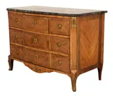Untitled by Nicolas Louis Mariette, circa 1770, Marble Kingwood and Palisander Commode, sold Jul 2024