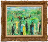 Les Courses by Bertoldo Taubert, Oil on Canvas, sold Jul 2024