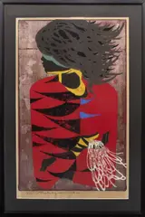 Portrait of a Woman by Tadashi Nakayama, 1957, Woodblock in Colors, sold Jul 2024