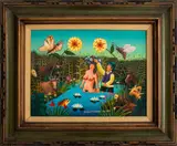 Untitled by Bogdan Miscevic Yugovic, 1974, Oil on Board, sold Jul 2024