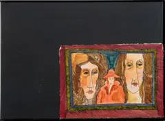 Stylized Female Portrait by Robert Clarence, Mixed Media on Paper, sold Jul 2024