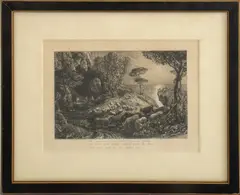 Moreis and Galatea by Samuel Palmer, Etching, sold Jul 2024