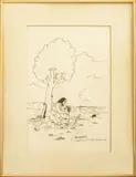 Lovers by Branko Paradis, 1977, Ink on Paper, sold Jul 2024