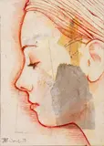 Red Profile by Phil Padwe, 2013, Mixed Media on Board, sold Jul 2024