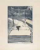 The Park in Snow by Ellen Nathan Singer, Woodcut, sold Jul 2024