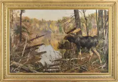 Untitled by Carl Rungius, oil on canvas, sold Sep 2024