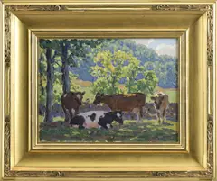 Untitled by Edward Charles Volkert, oil on board, sold Sep 2024