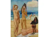Baigneuses au Bord du nil - Badende am Rande des Nils by Emile Henri Bernard, 1868 Lille – 1941 Paris, oil on canvas, offered Jun 2019