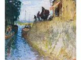 Peniches bei Saint-mammes by Pierre Eugène Montézin, oil on paper, sold Jun 2024